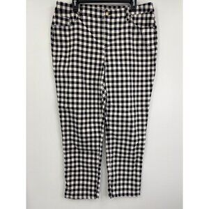 Chico's So Slimming Girlfriend Slim Ankle Pant Black White Sz 3 Regular (16) XL